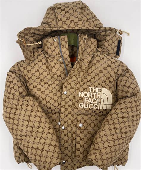 puffer gucci north face jacket|the north face x Gucci gg jacquard padded jacket.